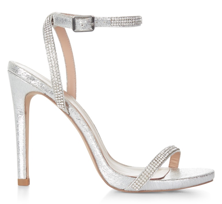 new look silver diamante prom shoes