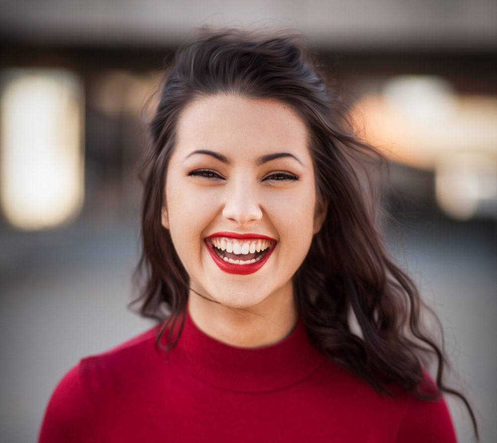 red lipstick prom makeup idea