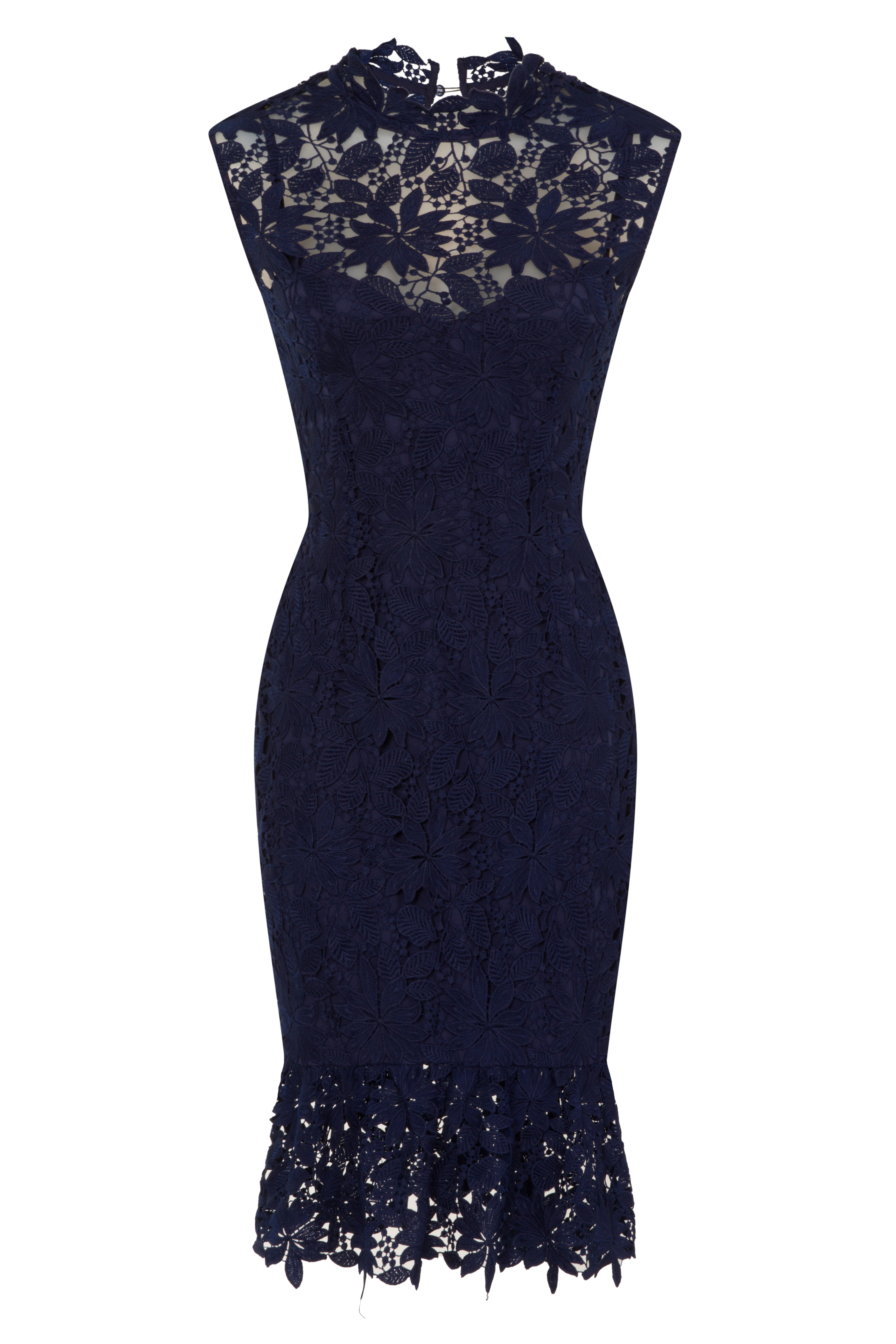 Navy Crochet Prom Dress