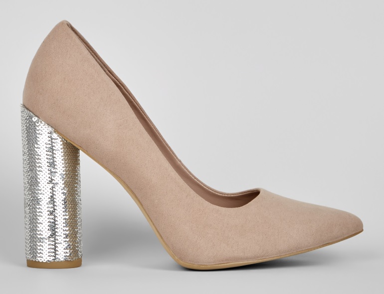 new look silver block heel