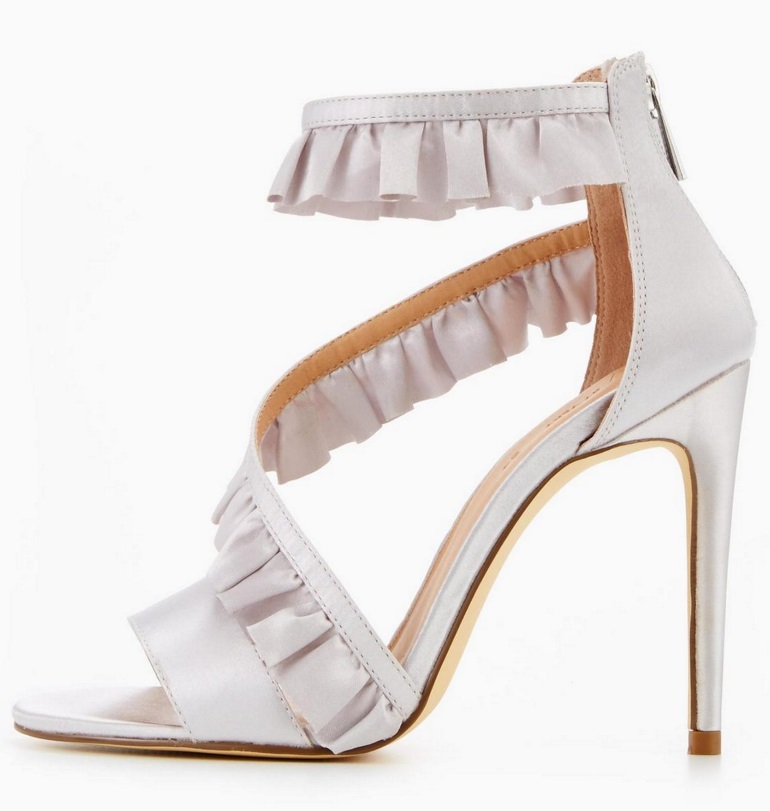 v by very silver frill heel